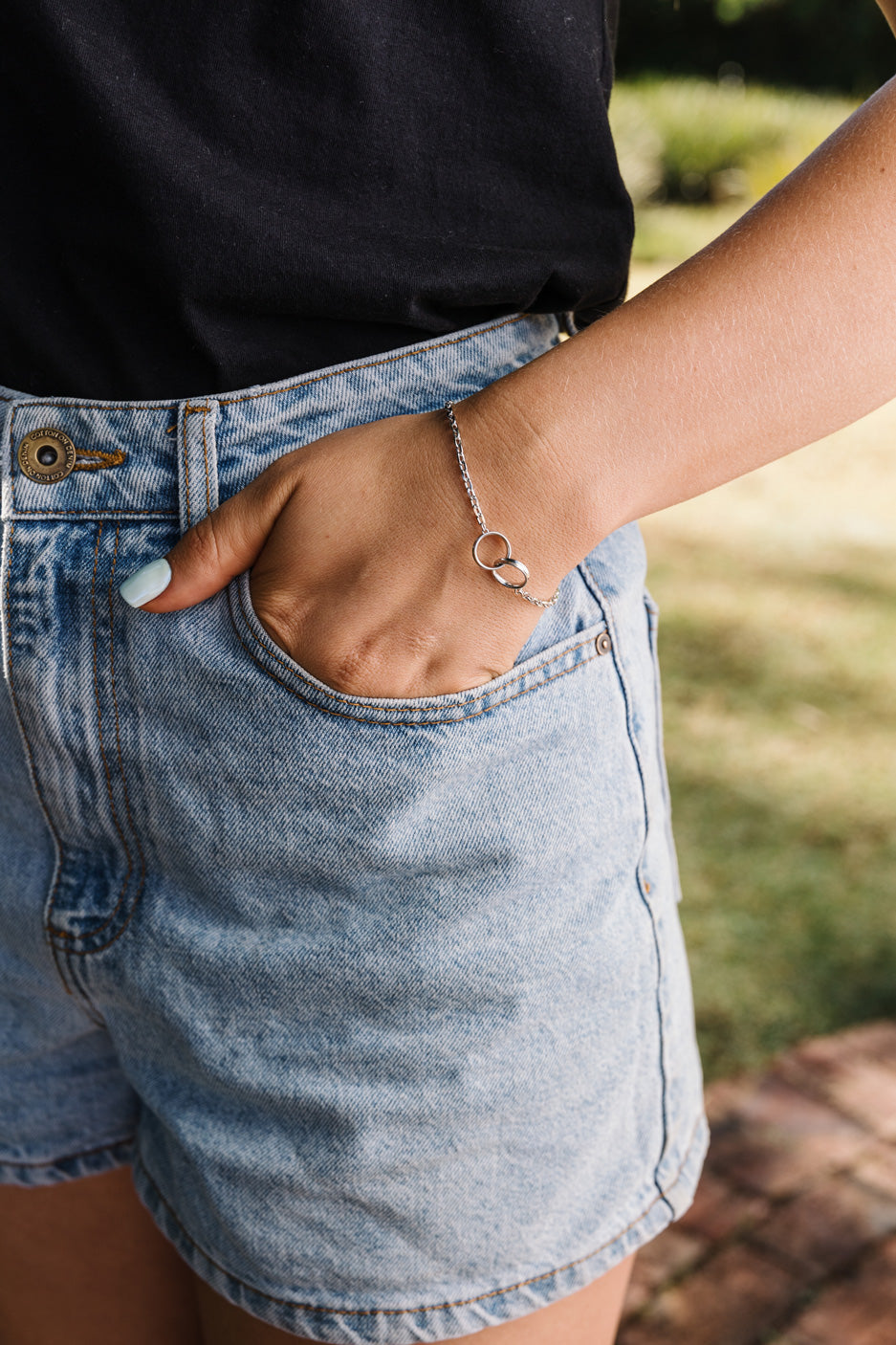 Silver Double Hoop Bracelet